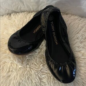 Tory Burch Black Patent Leather Flats